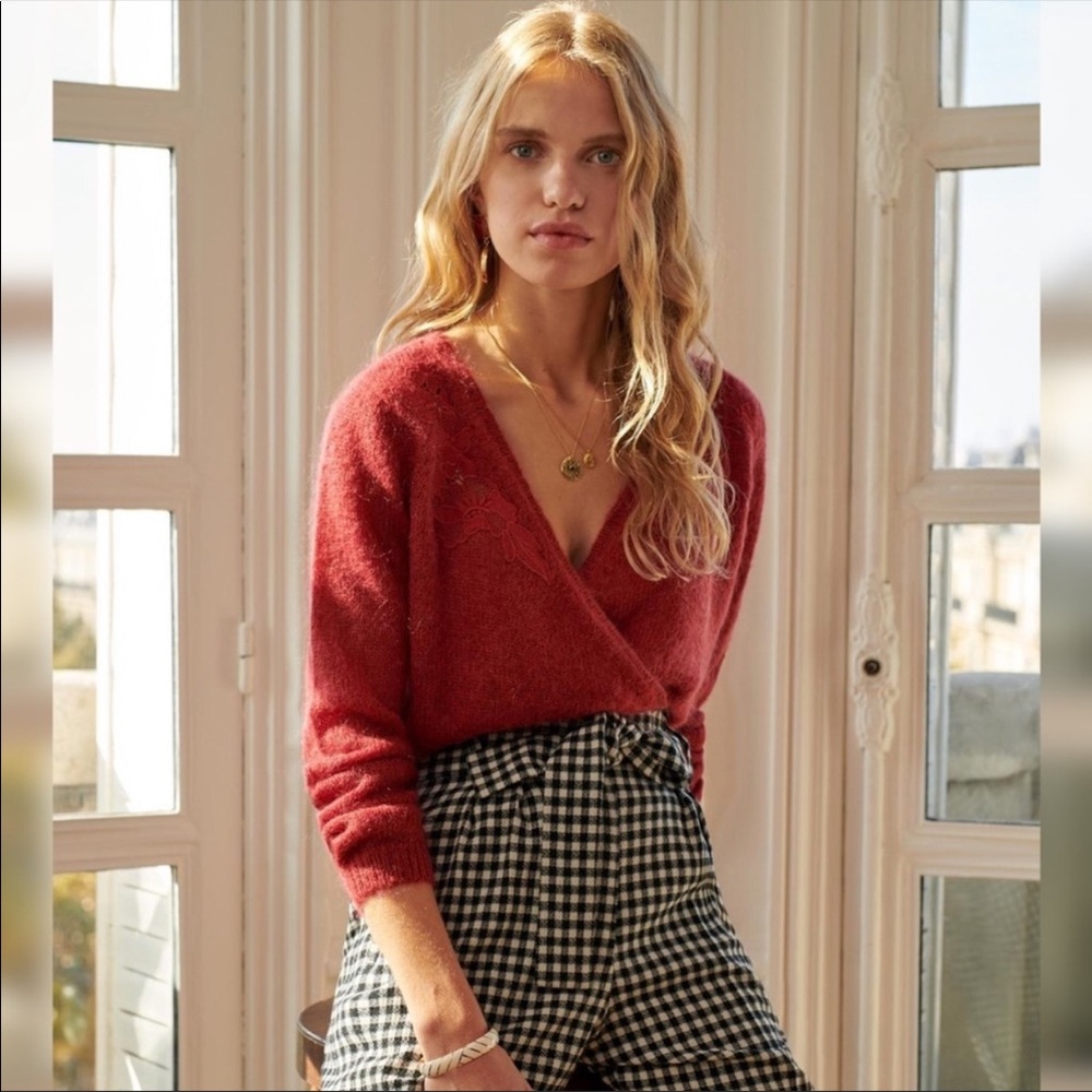 Sezane Timothy Wrap Sweater mohair